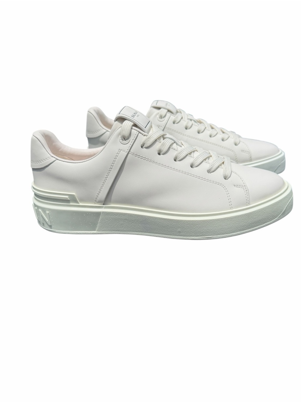 Balmain Paris B-Court White Leather Platform Sneakers EU 40 US 10 NIB